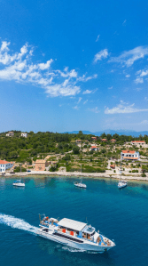 scenic coastal boat ride along mediterranean shoreline