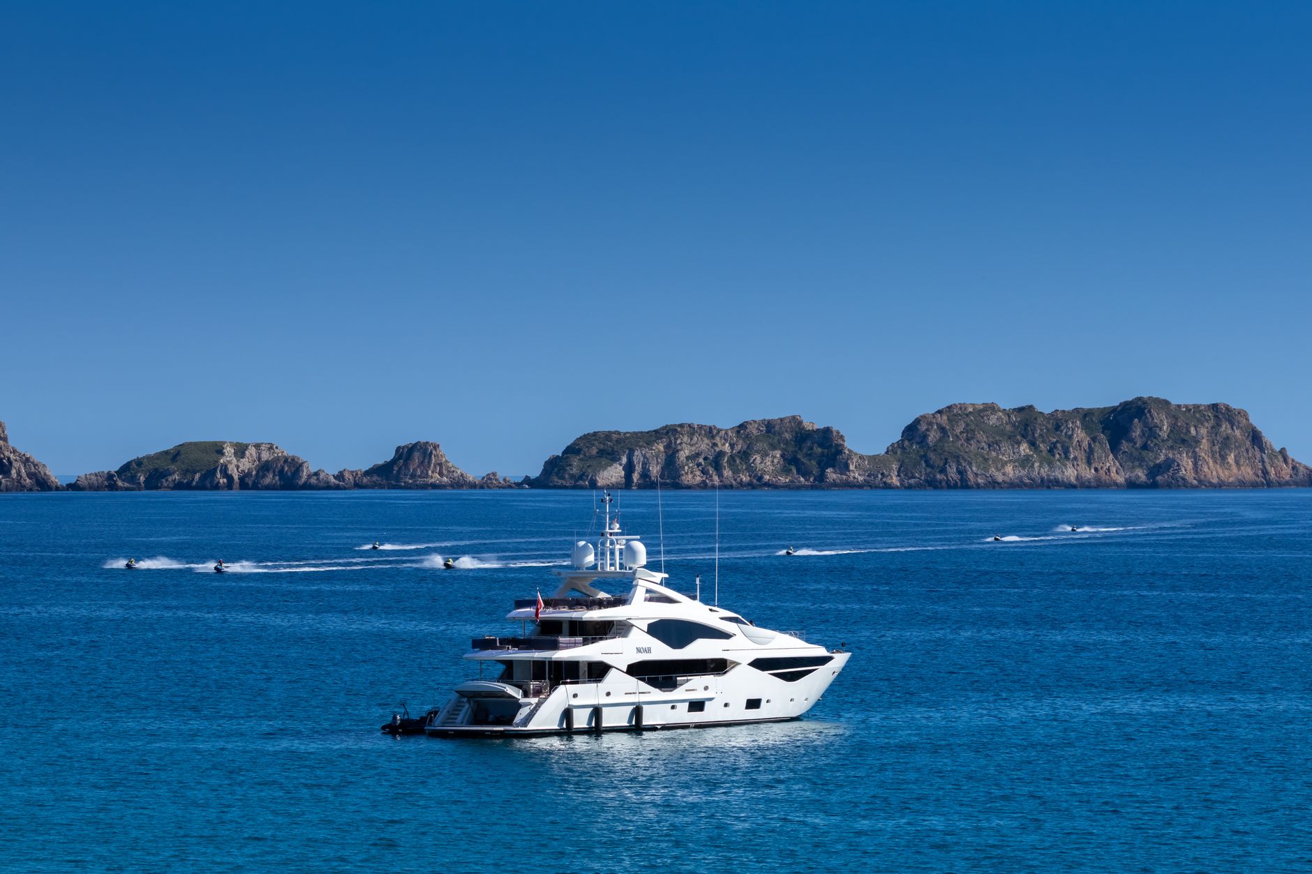 elegant yacht cruising in spanish waters